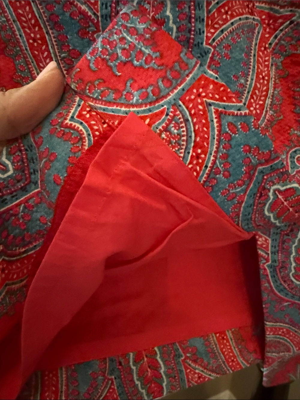 J. Crew Red & Teal Paisley Pencil Skirt - Picture 4 of 8